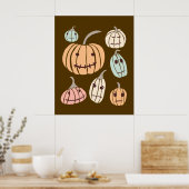 Jagged Little Jack-O-Lantern Pastel Pumpkins Poster (Keuken)