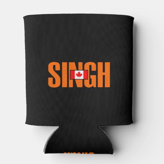 Jagmeet Singh Sinaasappel Vette Tekst Canadese Vla Blikjeskoeler (Achterkant)