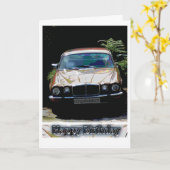 Jaguar auto verjaardag kaart (Gele Bloem)