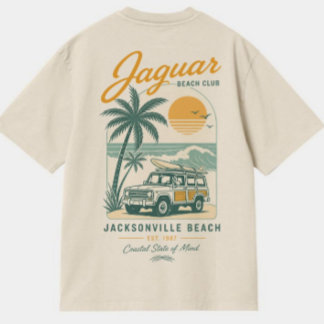 Jaguar Beach Club Jacksonville Florida Retro T-Shi T-shirt
