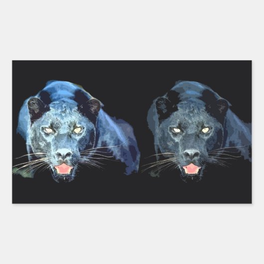 Jaguar - Black Panther Rechthoek Stickers (Voorkant)
