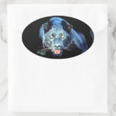 Jaguar - Chat noir Stickers ovale chat (Sac)