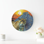 Jaguar & Chichen Itza Temple Wildlife Wall Clock Grote Klok (Huis)
