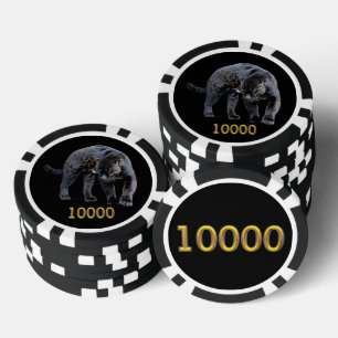 Jaguar Diablo blk zwart goud 1K gestreepte poker c Poker Chips