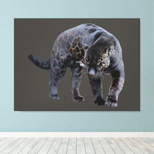 Jaguar Diablo grijs canvas print (Insitu (Houten vloer))
