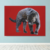 Jaguar Diablo rode canvas print (Insitu (Houten vloer))