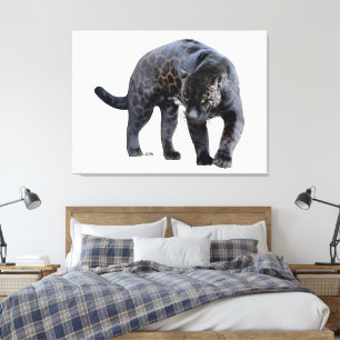 Jaguar Diablo wit canvas print
