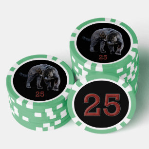 Jaguar Diablo zwart groen 25 gestreepte pokerchip