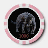 Jaguar Diablo zwart roze 1000 gestreepte pokerchip (Voorkant)