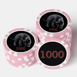 Jaguar Diablo zwart roze 1000 gestreepte pokerchip