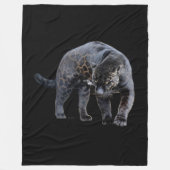 Jaguar Diablo zwarte fleece deken (Voorkant)