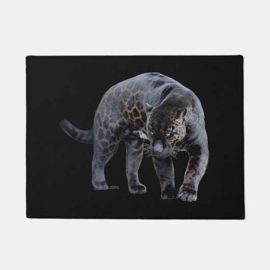 Jaguar Diablo zwarte kleine deurmat (Voorkant)