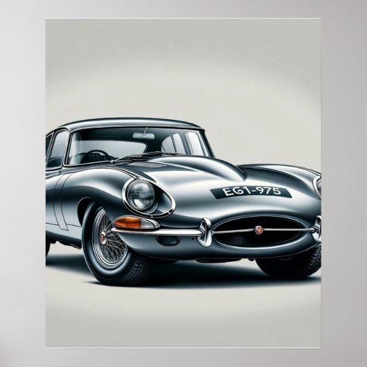 Jaguar E-Type (1961-1975) Poster (Voorkant)