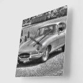 Jaguar E-Type Vierkante Klok (Hoek)