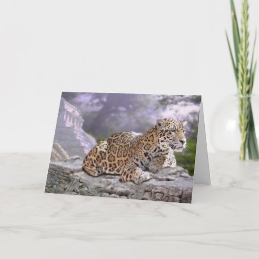 Jaguar en Mayan Temple Kaart (Voorkant)