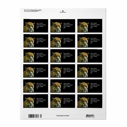 Jaguar Étiquette (Feuille entière)