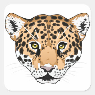 Jaguar Head Vierkante Sticker