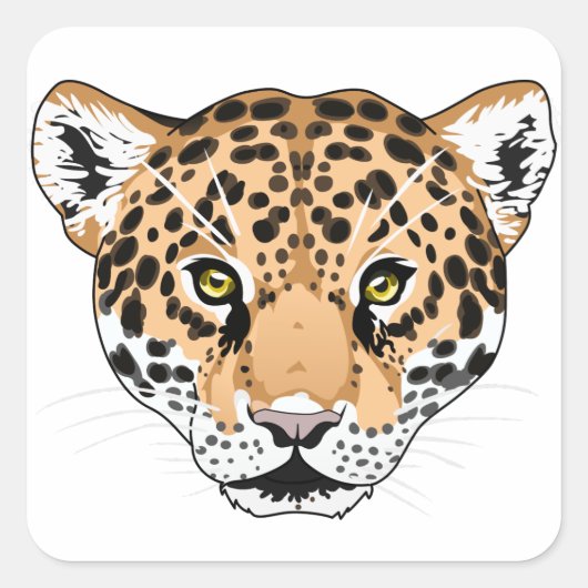 Jaguar Head Vierkante Sticker (Voorkant)
