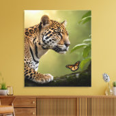 Jaguar in de Amazone mist Canvas Afdruk (Insitu (Woonkamer))