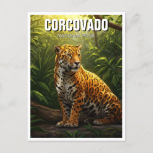 Jaguar in het Corcovado National Park in Costa Ric Briefkaart