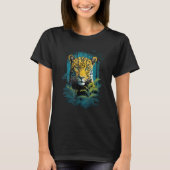 Jaguar In Jungle Big Cat Print Graphic Design T-shirt (Voorkant)