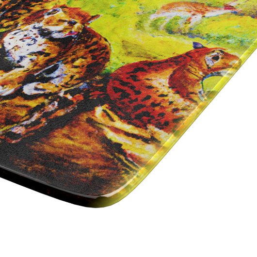 Jaguar Mam en Cubs die zich in Oerwoud verschuilen Snijplank (Hoek)