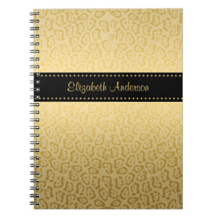 Jaguar Patroon Luxe Zwart en Goud Dierenprint Notitieboek
