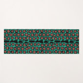 Jaguar Pattern in Watermelon op Aqua Blue Yogamat (Voorkant (horizontaal))