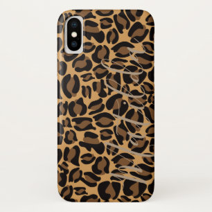 Jaguar Pattern Print Persoonlijke naam iPhone X Hoesje
