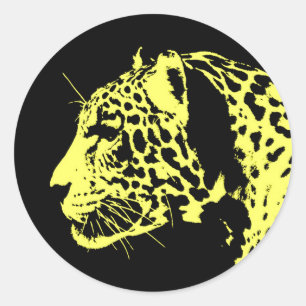 Jaguar Pop Art Ronde Sticker