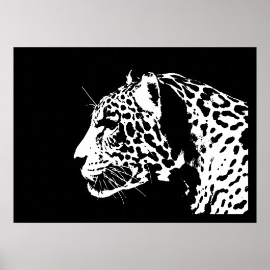 Jaguar Poster Print - Black & White Jaguar Posters (Devant)