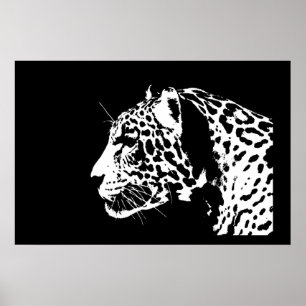 Jaguar Poster Print - Zwart & Wit Jaguar Posters