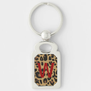 Jaguar Print Monogram Sleutelhanger