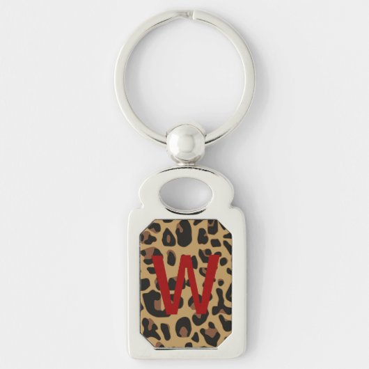 Jaguar Print Monogram Sleutelhanger (Voorkant)