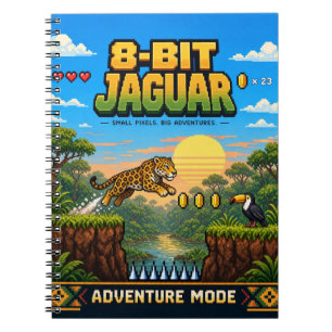 Jaguar, Retro 8-Bit Pixelkunst Notitieboek