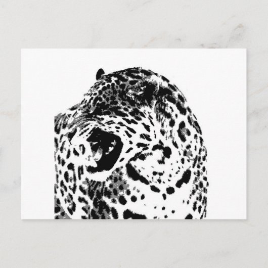 Jaguar Roaring Briefkaart (Voorkant)