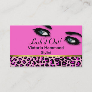 Jaguar rose chic et carte de visite de yeux