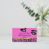 Jaguar rose chic et carte de visite de yeux (Debout devant)