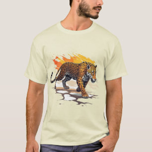 Jaguar sluipt grote katachtige in dramatische spat t-shirt
