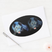 Jaguar - Stickers Ovaux Panthère Noire (Enveloppe)