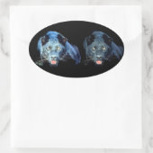 Jaguar - Stickers Ovaux Panthère Noire (Sac)