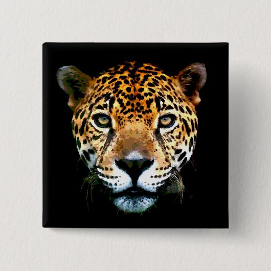 Jaguar Vierkante Button 5,1 Cm (Voorkant)
