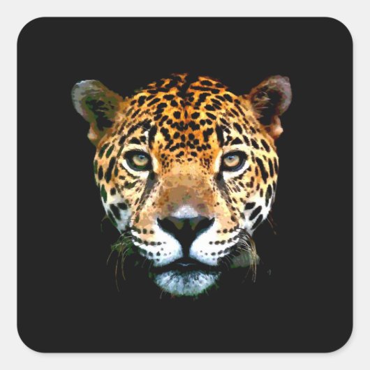 Jaguar Vierkante Sticker (Voorkant)