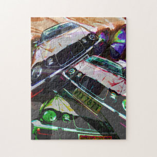 Jaguar voitures collage Puzzle