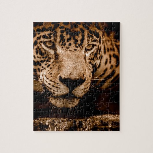 jaguar water dat ogen stalkt legpuzzel (Verticaal)