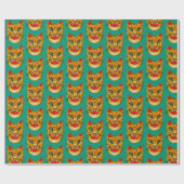 Jaguar Waterverf Pattern Wrapping Paper lachen Cadeaupapier (Vlak)