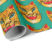 Jaguar Waterverf Pattern Wrapping Paper lachen Cadeaupapier (Rol Hoek)