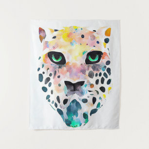 Jaguar Wilde Dier Natuur Waterverf Kunst Schildere Wandkleed