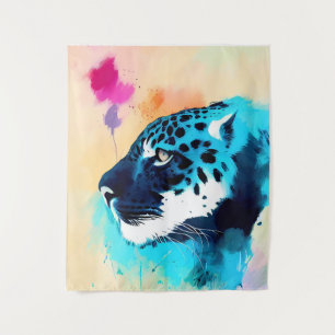 Jaguar Wilde Natuur Dierlijke Kleur Kunst Schilder Wandkleed