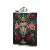 Jaguar with Crown in Flowers Painting              Heupfles (Links)